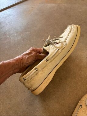 Sperry Women’s Ivory Leather Original Boat shoe